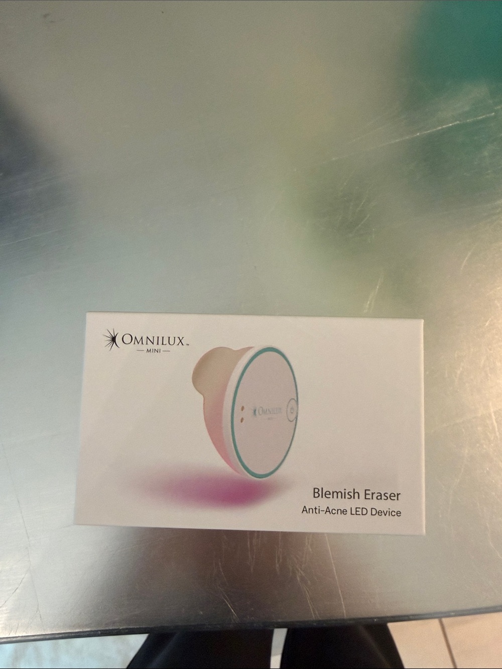Omnilux Mini Blemish Eraser LED Acne Treatment — White with Teal Accent